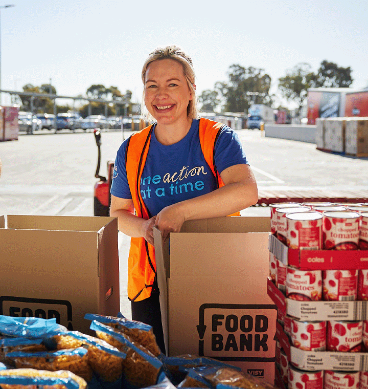 Employee volunteering for a food bank